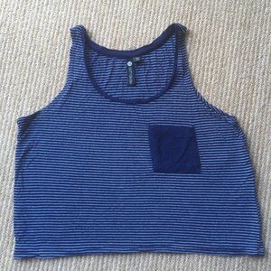 Cotton On Tank Top. XS. Navy with White Stripes.